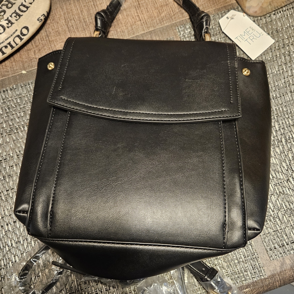 Time and Tru Elegant Black Backpack